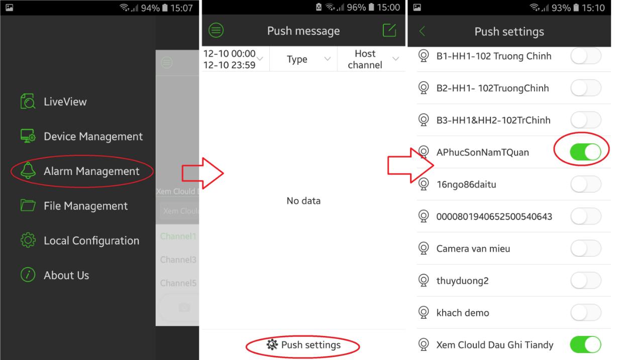 enable các đầu ghi can bao dong